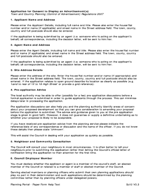 UK Advertisement Consent Application