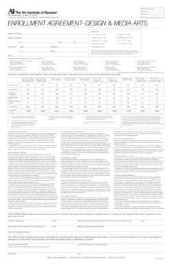 Enrollment Agreement for Design & Media Arts