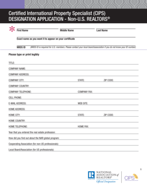 Certified International Property Specialist Application