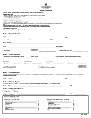Credit Overload Request Form