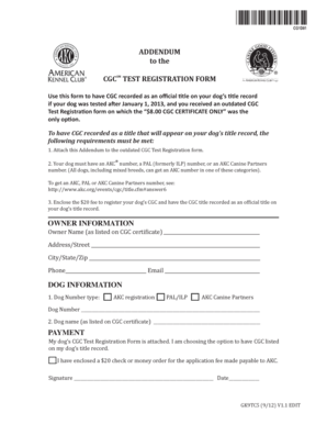 CGC Title Registration Addendum