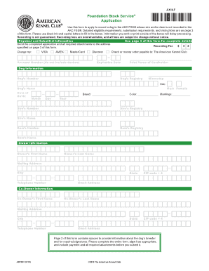 AKC FSS Dog Registration Application