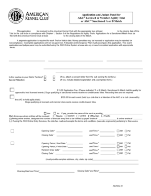 AKC Agility Trial Application