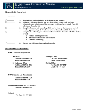 Financial Aid Checklist