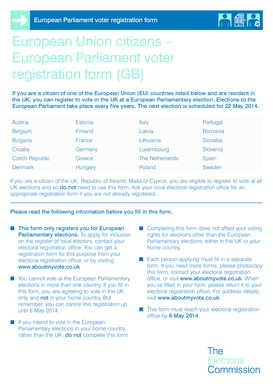 European Parliament Voter Registration Form