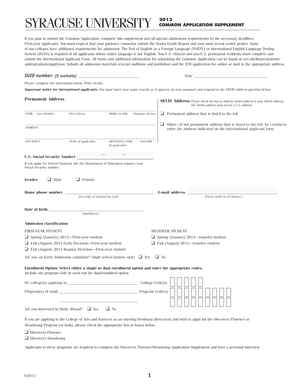 Syracuse University Common Application Supplement