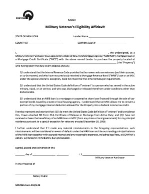Military Veteran's Eligibility Affidavit