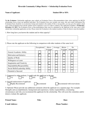 Riverside Community College District Scholarship Evaluation Form ... - norcocollege