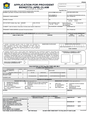 Pag-IBIG Provident Benefits Claim Form