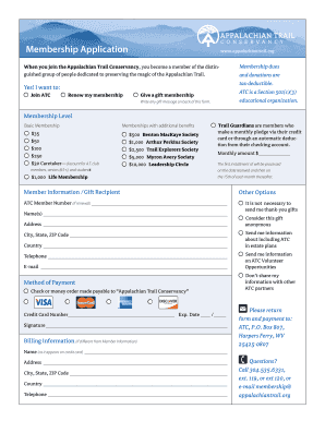 Membership Application - Appalachian Trail Conservancy - kintera