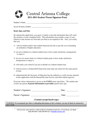 2013–2014 Student/Parent Signature Form