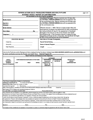 SCREEN ACTORS GUILD- PRODUCERS PENSION AND HEALTH PLANS