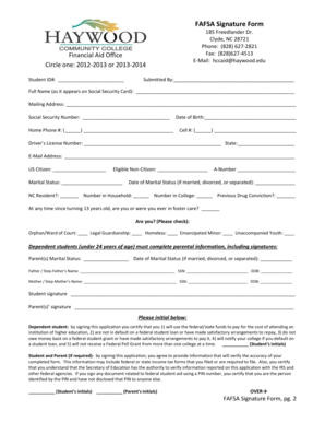 FAFSA Signature Form