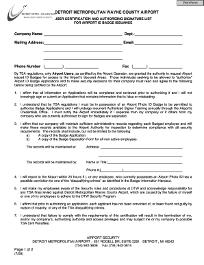 Airport ID Badge Issuance Form