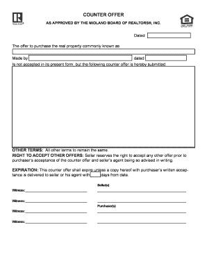 Real Estate Counter Offer