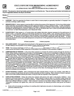 Exclusive Buyer Brokerage Agreement