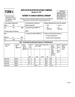 SEC Form 4 Statement of Changes in Beneficial Ownership