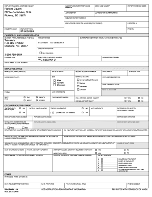 Workers compensation first report of injury or illness - Pickens County