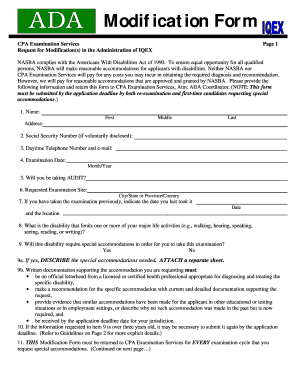 ada modification form