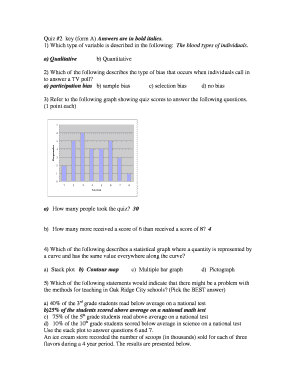 Blood chart - Quiz #2 key (form A) Answers are in bold italics. 1) Which type of ... - math fsu