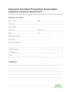 Legislative Compliance Questionnaire