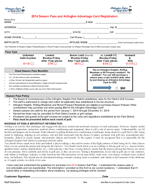 2014 Season Pass Registration Form