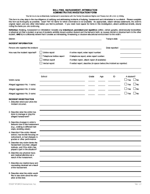 Olentangy administrative bullying form