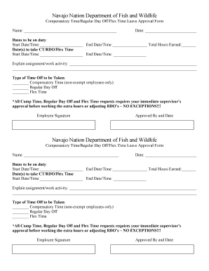 Fillable Online nndfw Comp Time Form - Navajo Nation Department of Fish ...