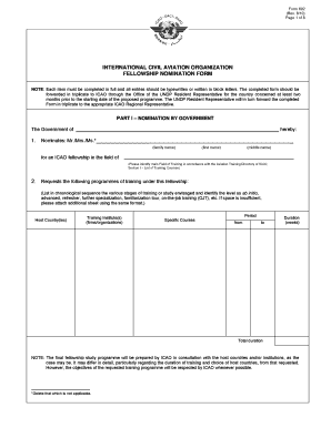 ICAO Fellowship Nomination Form
