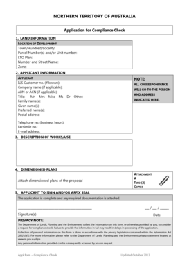 Northern Territory Compliance Check Application