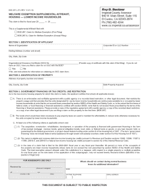 Welfare exemption supplemental affidavit - Kern County Assessor ... - co imperial ca