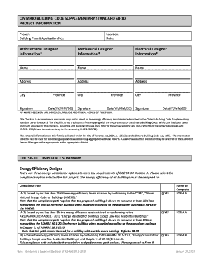 Ontario Building Code SB-10 Compliance Form
