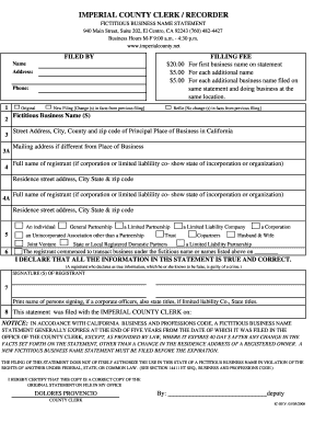California Fictitious Business Name Statement