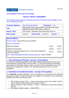 Fillable Online Police National Computer - Equality Impact Assessment ...