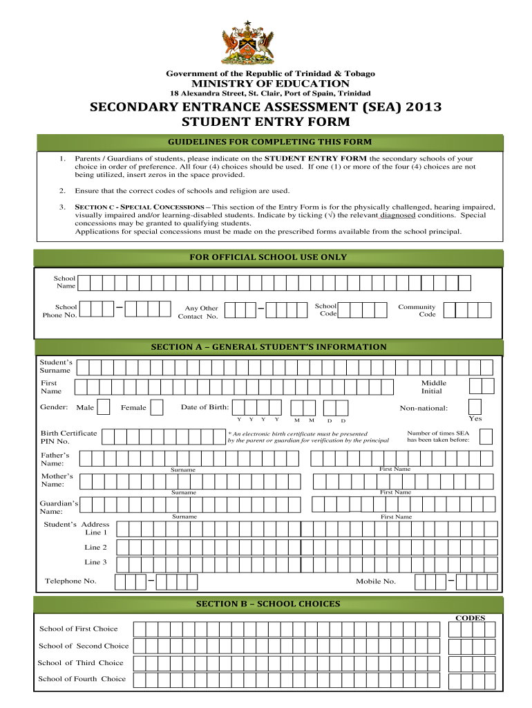 sea registration form 2023 Preview on Page 1.