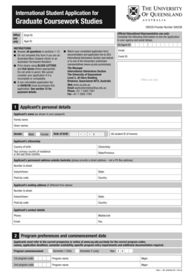 International Student Application for Graduate Coursework Studies