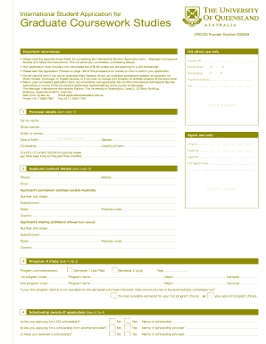 International Student Application for Graduate Coursework Studies
