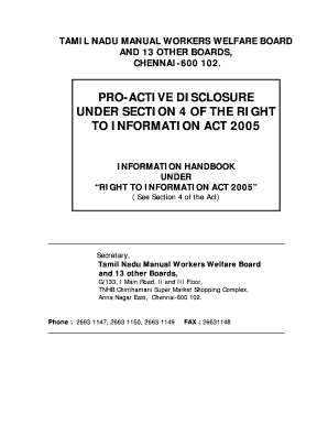 Tamil Nadu Right to Information Application Form