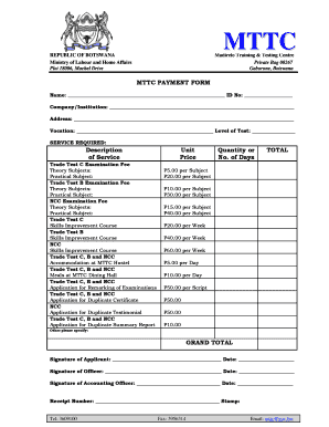 MTTC Payment Form