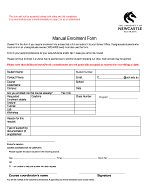 Manual Enrolment Form