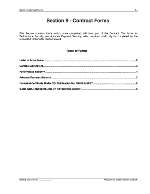 Letter of Acceptance for Contract Award