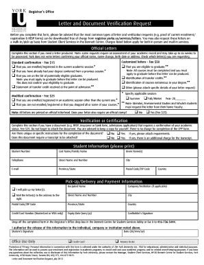 Letter and Document Verification Request