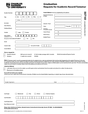 Academic Record Request Form