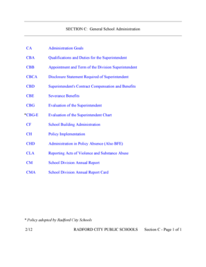 Evaluation documentation - SECTION C General School Administration - Radford City Schools - rcps