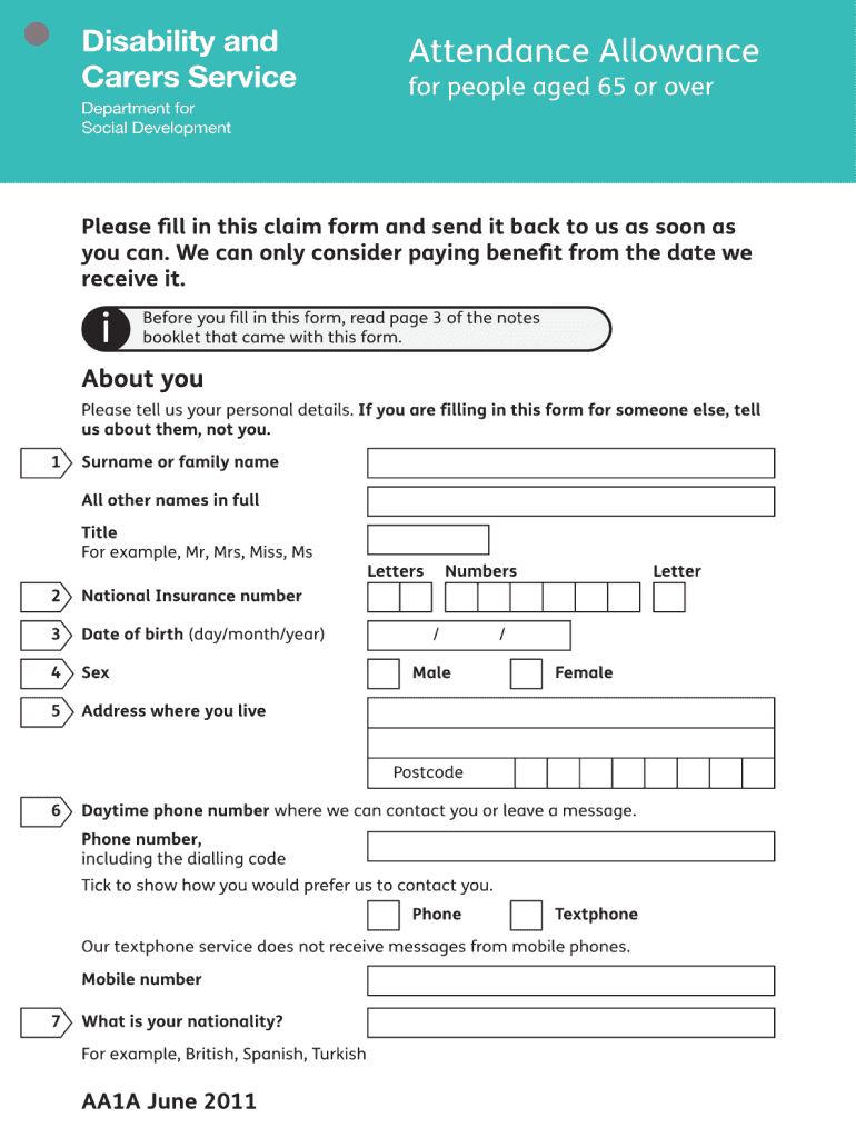 2011 UK AA1 Formerly AA1A Fill Online Printable Fillable Blank