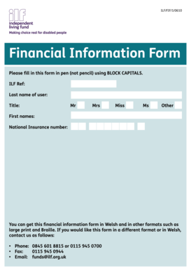 UK Financial Information Form