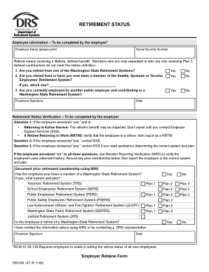 Retirement Status Verification Form
