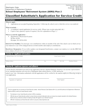Classified Substitute Service Credit Application