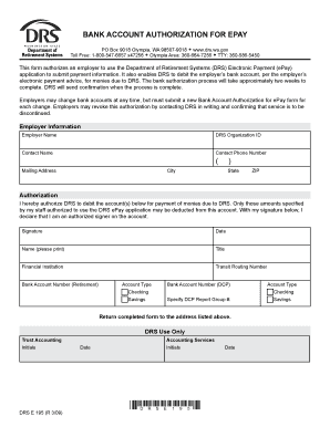 Bank Account Authorization for EPay