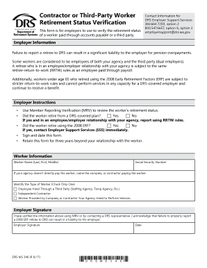 Retirement Status Verification Form